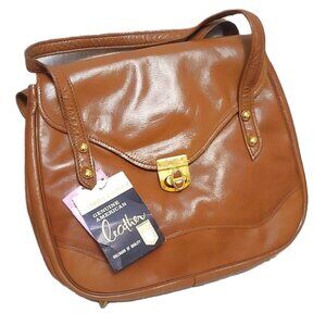 Vintage 70's Leather Satchel Purse New with Tags